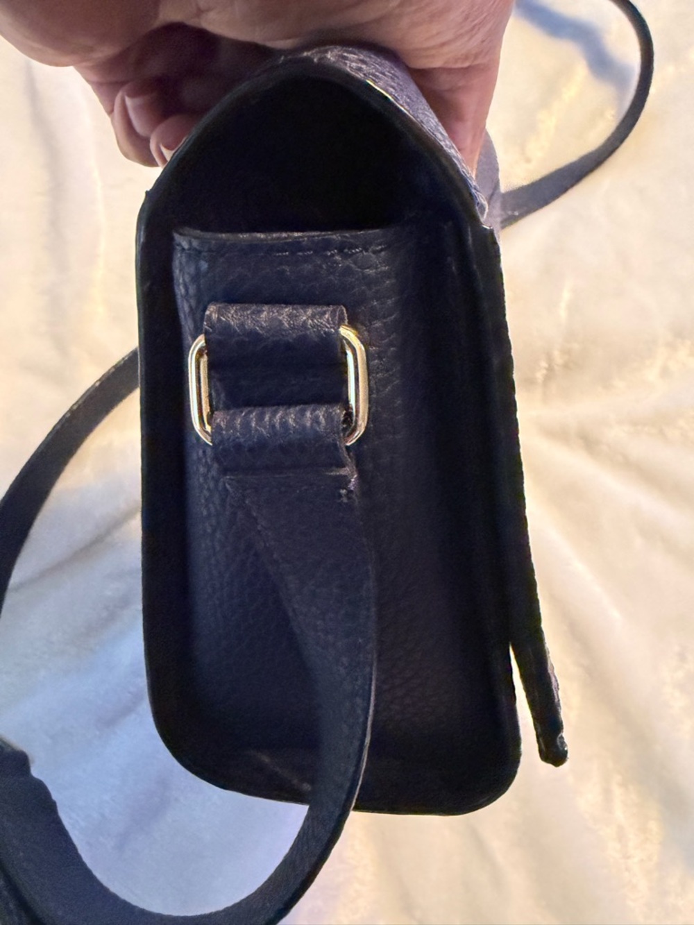 kate spade pebbled navy leather crossbody with bow detail - Picture 11 of 16